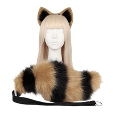 Animal Foxes Ears Headband and Faux Furs Foxes Tail Kit Cosplay Foxes Costumes