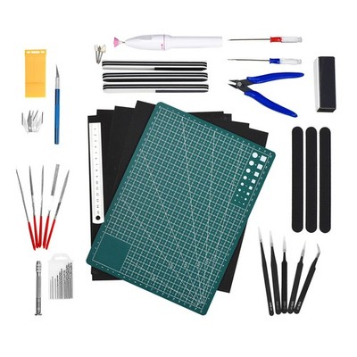 33 PCS Plastic Model Tool Sets with Hobby Clippers, Tweezers, Drills, Grinder...