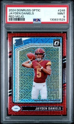 2024 PANINI DONRUSS OPTIC #248 JAYDEN DANIELS RED MOJO PSA 9 MINT