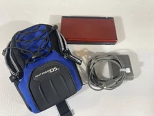 Nintendo USG-001 DS Lite Red Handheld Portable Gaming Console Works Case & Cord