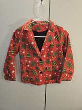 Christmas Boys Red/Green Print Medium Blazer Pants New
