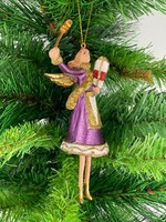 Christbaumschmuck Engel Lila-Weiß Mit Stern Schal U. Geschenken HäNger 15Cm Hoch