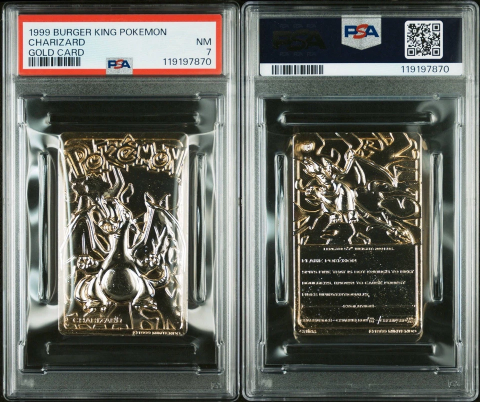 Charizard Pokemon Card Burger King 23K Gold Plated + COA Nintendo WOTC PSA 7 - Image 3 of 4