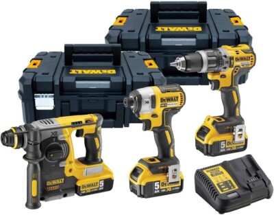 DE WALT DCK368P3T XR Brushless 3-teiliges Set 18V 3 x 18V 5,0Ah Li-Ion