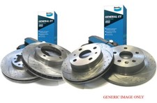 SLOTTED DIMPLED FRONT & REAR BRAKE ROTORS BENDIX PADS COMMODORE VE VF V6