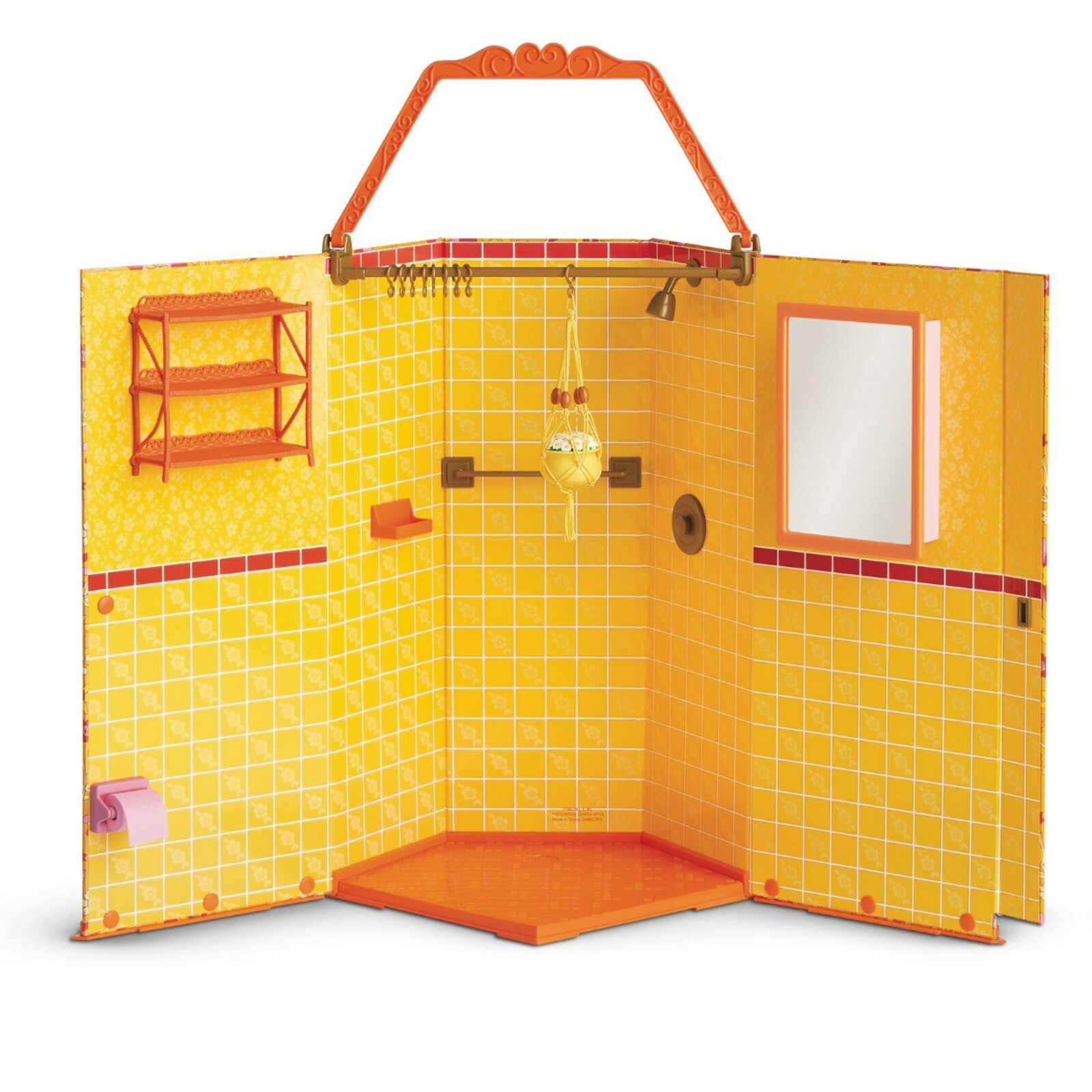 American Girl Julie's Groovy Bathroom Set for dolls NEW yellow orange