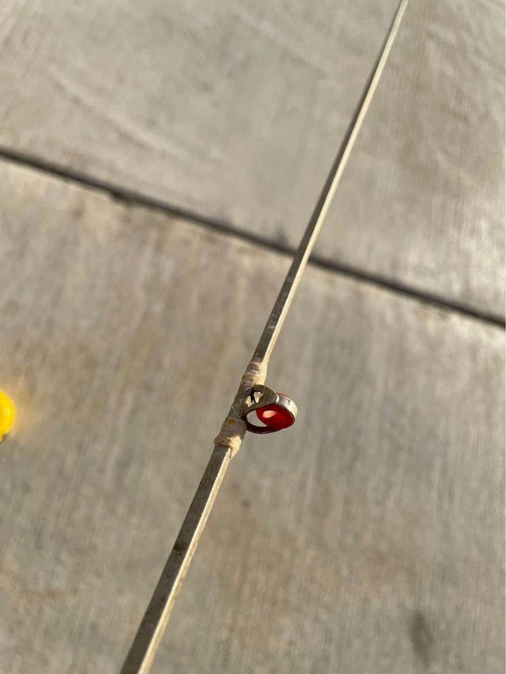 Antiguo cuadrado de metal vintage (¿Shakespeare?) "Caña de pescar Leader 54""" Foto 3 de 4