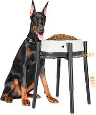 Raised Single Dog Bowl Stand, Adjustable 12-16" Tall, Elevated Dog Food Bowl Sta