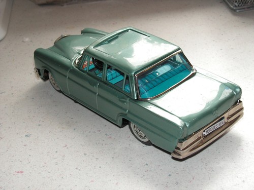 Bandai MERCEDES BENZ 220 vintage JAPAN 1960's TIN TOY FRICTION CAR SUNROOF 10'' - Picture 14 of 17