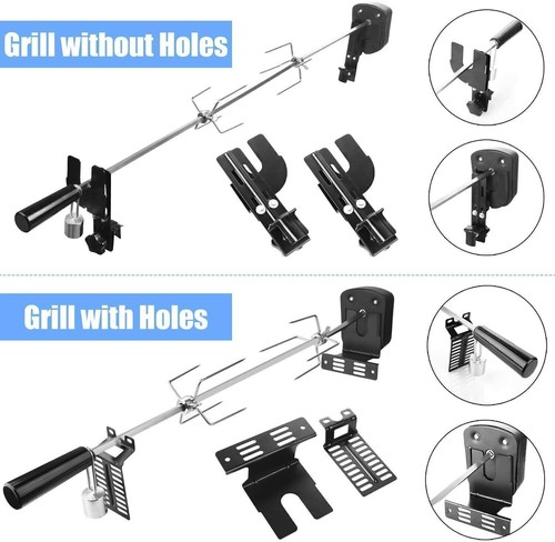 BBQ Drehspieß Grill Rotisserie Spieß mit Motor Edelstahl Elektrischer Grillspieß - Bild 2 von 12