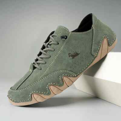 Men Casual Walking Shoes Leather Loafer Sneakers Motorcycle Walking Ankle Boots 