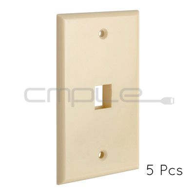Wall Plate 1 Hole Port Jack Keystone 1 Gang Wallplate Ivory - PACK of 10