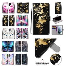 For Samsung S23 Ultra S22 S21FE S10 S9 Note20 Magnetic Leather Wallet Case Cover
