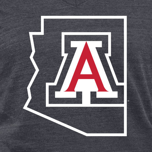 arizona wildcats womens navy auxiliary logo tri-blend v-neck t