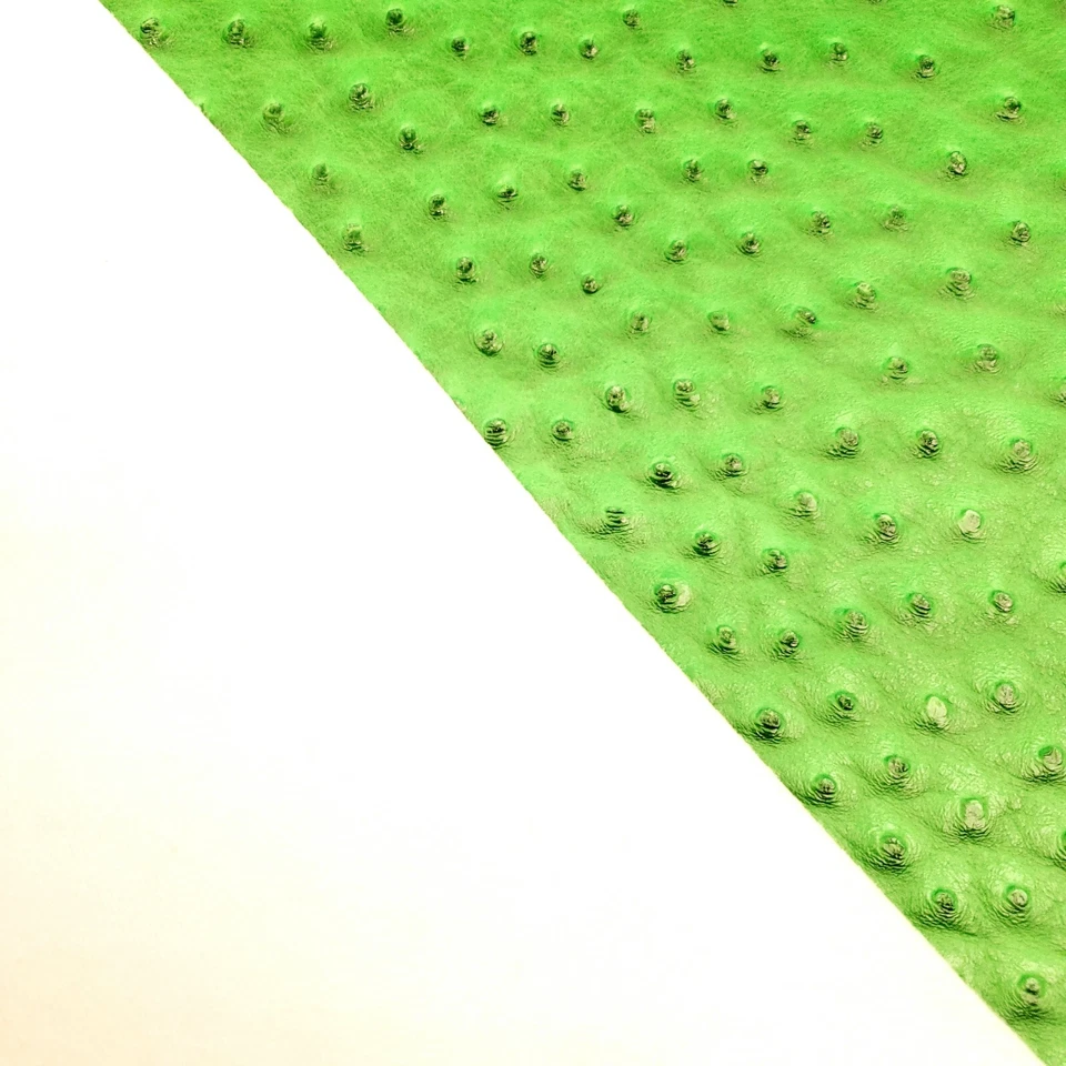 NEON GREEN OSTRICH VINYL GOOSEBUMP LIME MONSTER SKIN FABRIC 54" BY THE YARD - Image 3 of 4