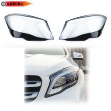 Pair Headlight Lens Cover Shell Fit for Mercedes-Benz GLA W156 2018 2019 2020