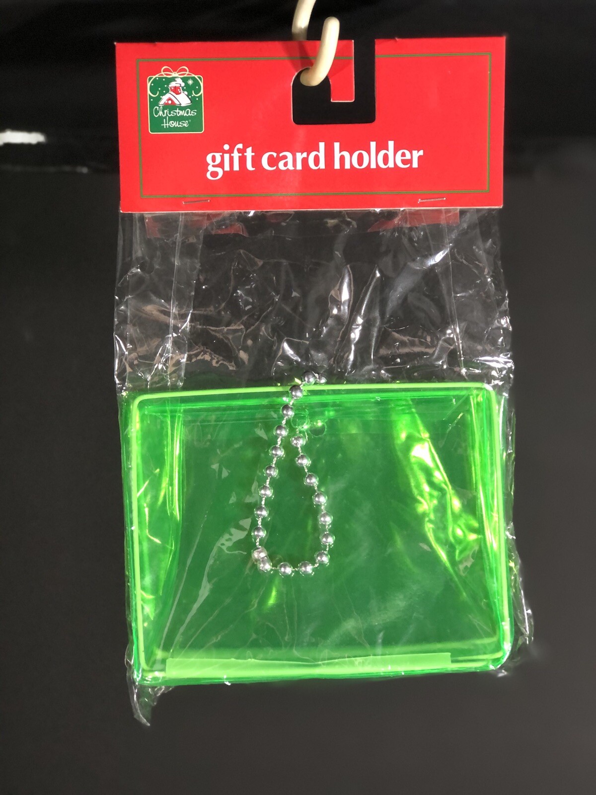Clear Green New Gift Card Holder Bags Christmas House Wire Plastic