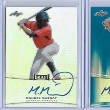 2015 Leaf Metal Draft MANUEL MARGOT Base Silver Prismatic RC Auto TB Rays