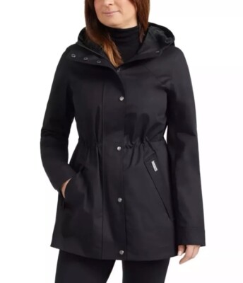Hunter Ladies' Water Resistant Cotton Smock Rain Jacket - Black, size M