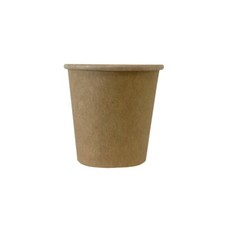Portion Dip Sauce Pot with Lids 4oz Kraft Pots Takeaway Tub Pack of 100