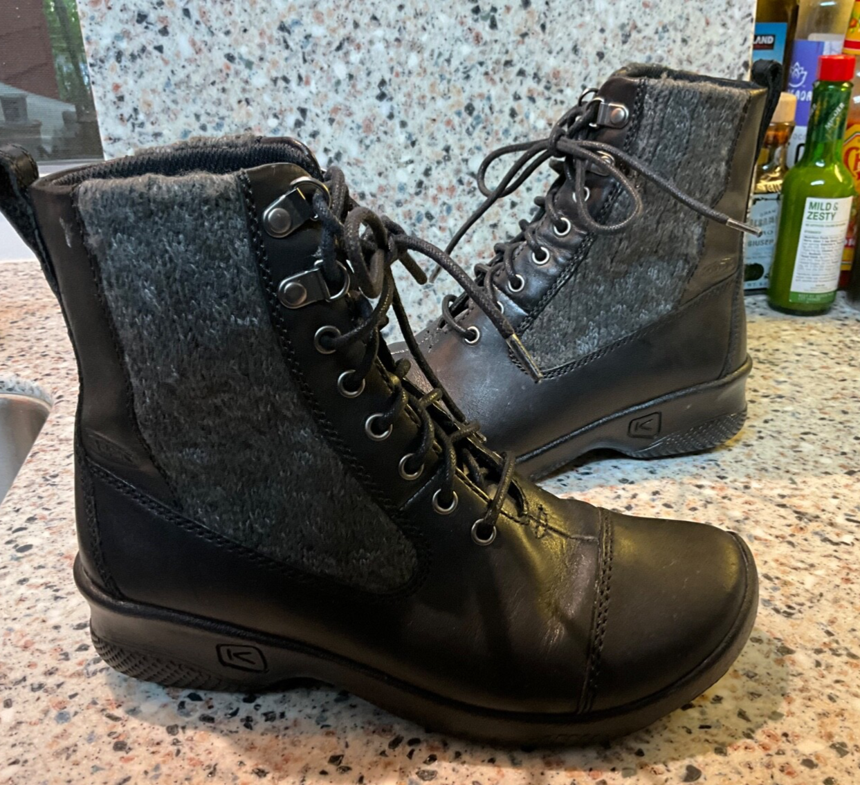 KEEN BABY BERN TAGLIA 6 36 INSERTI IN LANA STRINGATI IN PELLE NERA