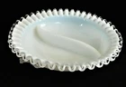 FENTON SILVER CREST DOUBLE CRIMP  BOWL, APPROX 8 1/4"  ROUND,PRE 1970'S VINTAGE