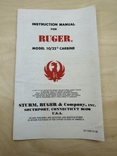 Ruger Model 1022 Carbine Instruction Manual B710012-78