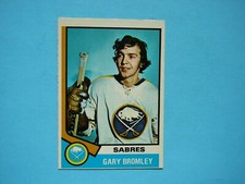 1974/75 O-PEE-CHEE NHL HOCKEY CARD #7 GARY BROMLEY ROOKIE EX/NM SHARP!! OPC 