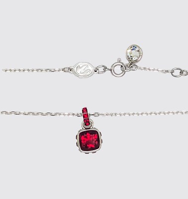 ★SWAROVSKI★ Birthstone Red Necklace 5651709 (January) Birthstone pendant, Square cut, January, Red, Rhodium plated