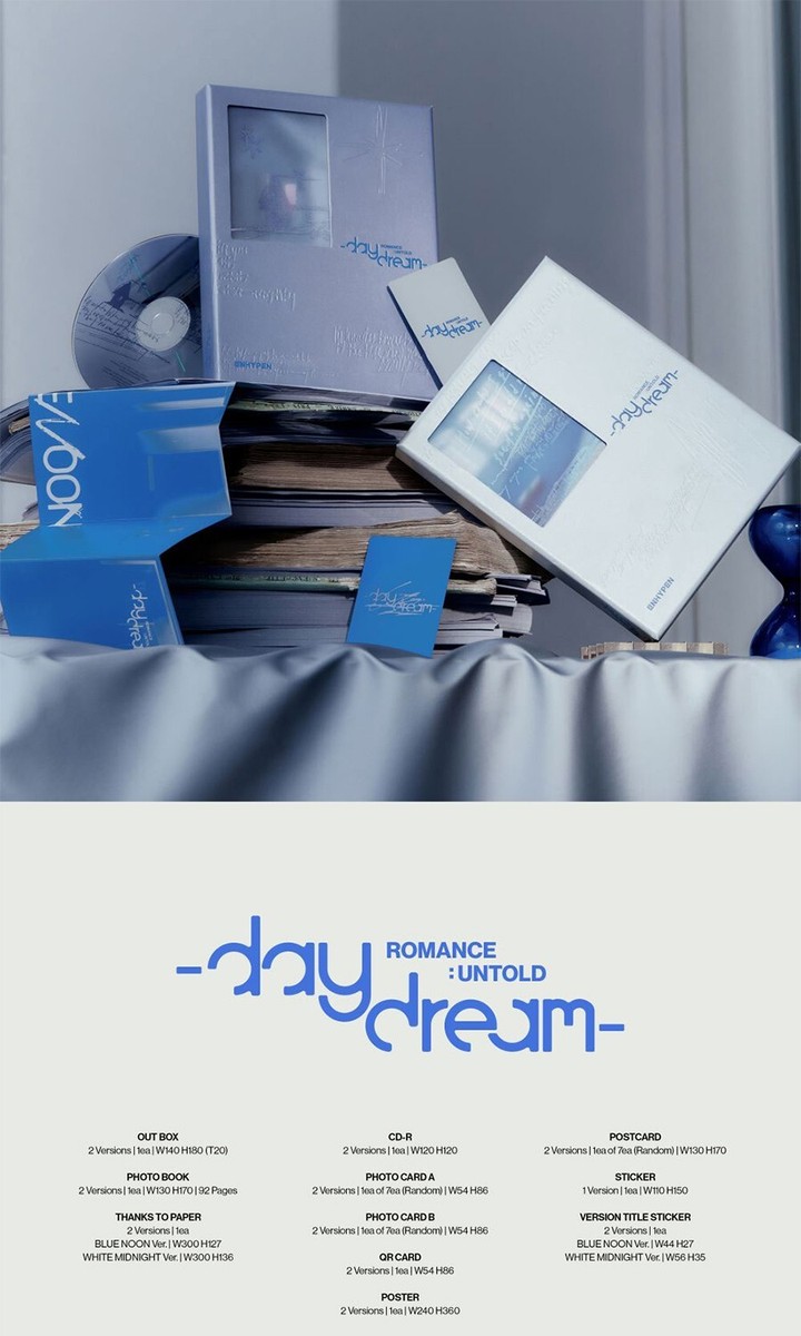 ENHYPEN [ROMANCE:UNTOLD-DAYDREAM] Album 2 Ver SET/2CD+2 Book+8