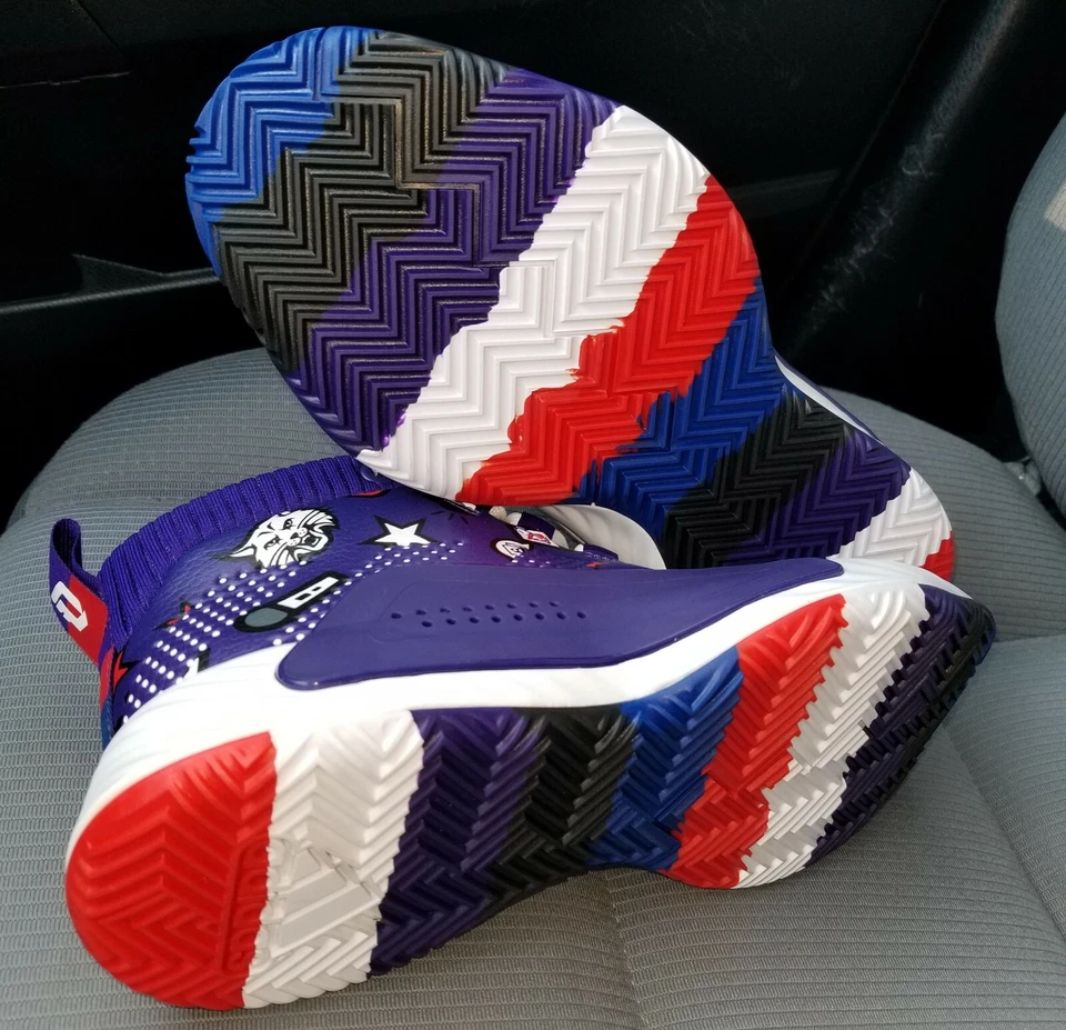 RARE Adidas Dame 5 Purple Red White EG2820 Damian Lillard Basketball Shoes Sz4.5 - Image 4 of 4