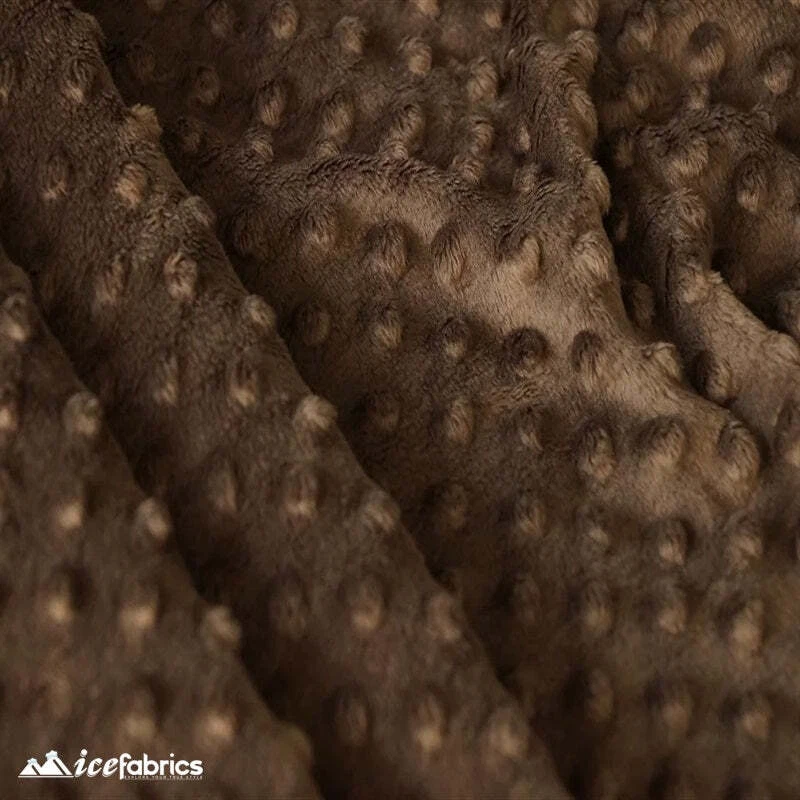 Polka Dot Minky Fabric By The Yard Brown - Image 3 of 3