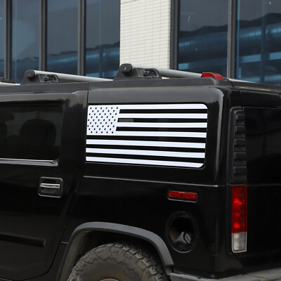 White USA Flag Rear side Window Graphic Decal Vinyls For Hummer H2 2003 ...