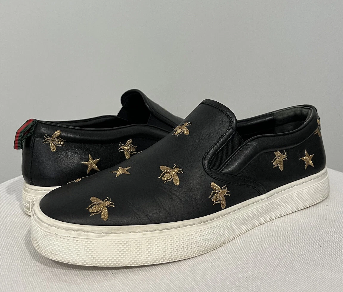 GUCCI Web Dublin cuir étoiles abeilles brodées 9,5 G (10,5 US) 407364