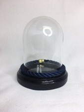 4    Tall Glass Dome  Black Wood Base Display Cloche Mint