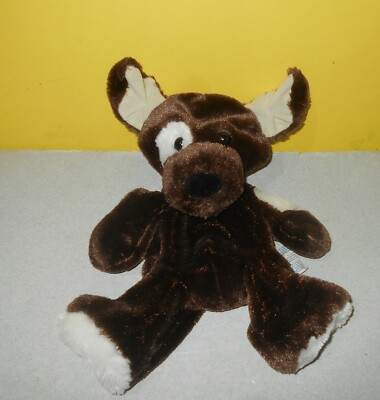 Build a Bear Dark Brown Sugar Pup 13'' Plush Stuffed Puppy Dog White Spot On Eye