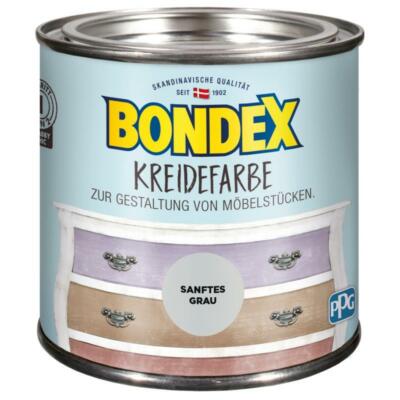 Bondex Kreidefarbe für Innen Vintage-Effekt Shabby-Chic-Look Sanftes Grau 0,5 L