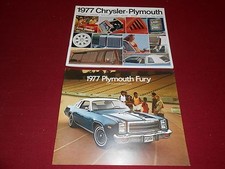 1977 PLYMOUTH FURY, SPORT, SALON 12 p. SALES BROCHURE + 20 p. FULL-LINE CATALOG 