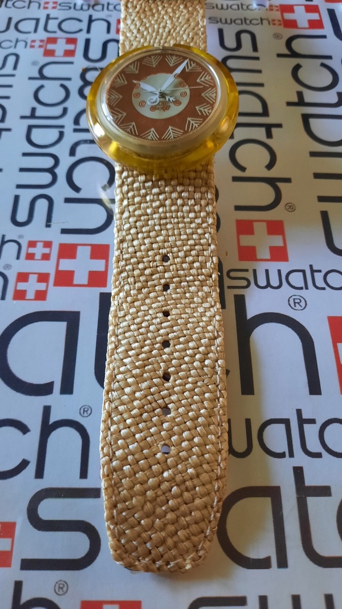 【お茶】Swatch 限定モデル Swatch Leaf PWZ108 Pack 1994 Pop 39mm Textile Over Leather