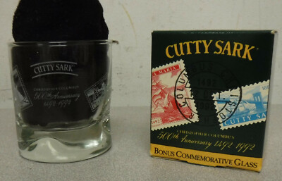 Vintage Cutty Sark Bonus Commemorative Glass '500th Anniversary 1492-1992'