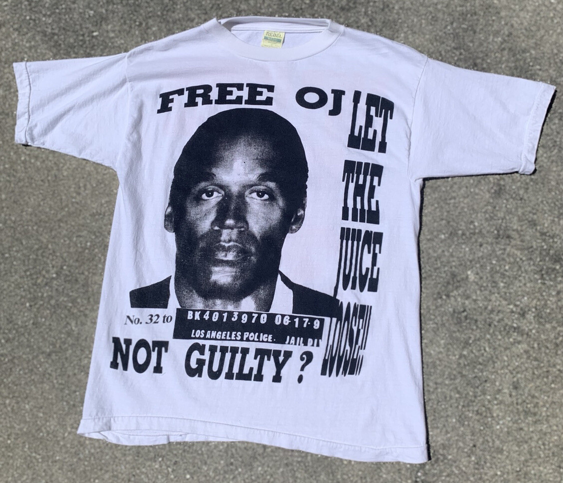 OJシンプソン oj simpson ブラック DON'T SQUEEZE Vintage OJ Simpson T-shirt Don't Squeeze the Juice 90s – For