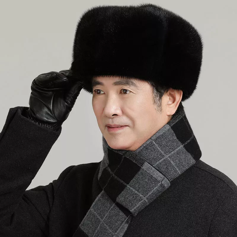 Men s Real Mink Fur Hat Whole Full Fur Hat Headgear Homburg Cap