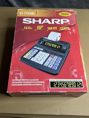 Sharp Printing Calculator EL-1192BL 12 Digit Electronic Calculator