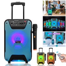 8" Bluetooth Party Speaker 1000W Bass Karaoke Subwoofer  Lights Microphone USB