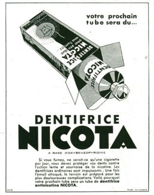 Reklame alte Zahnpasta Nicota 1937 aus Zeitschrift
