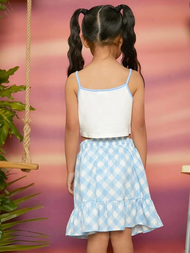 Girls Buffalo Plaid Print Ruffle Hem Skirt Matching Shirt sold Separately New - Picture 3 of 4