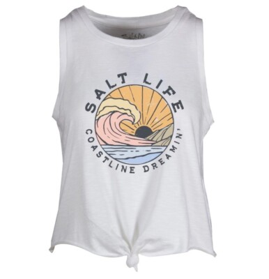  SALT LIFE White COASTLINE DREAMING Muscle Tank Top | LARGE |
