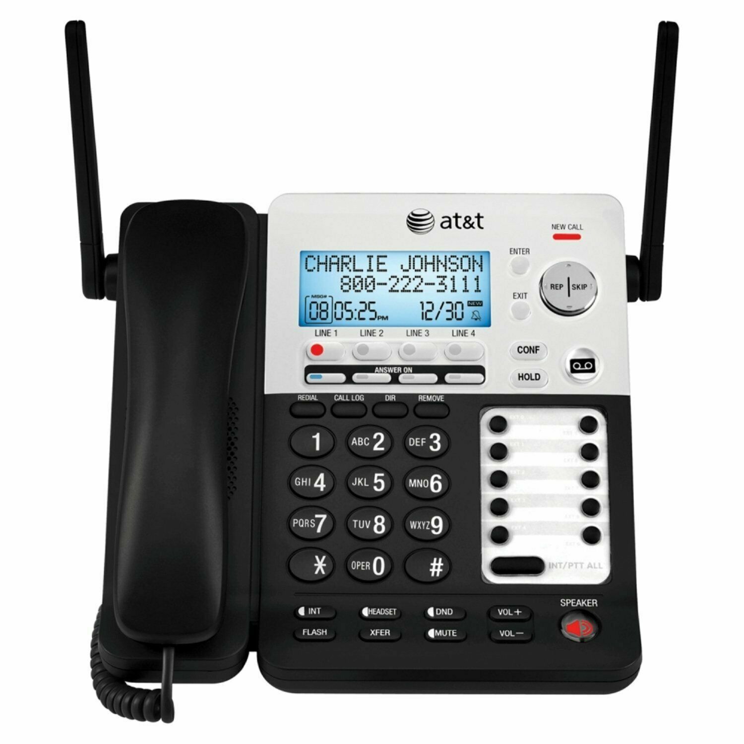 AT&T SB67118 BASE ONLY 4 Line Corded Cordless Intercom Phone System ...