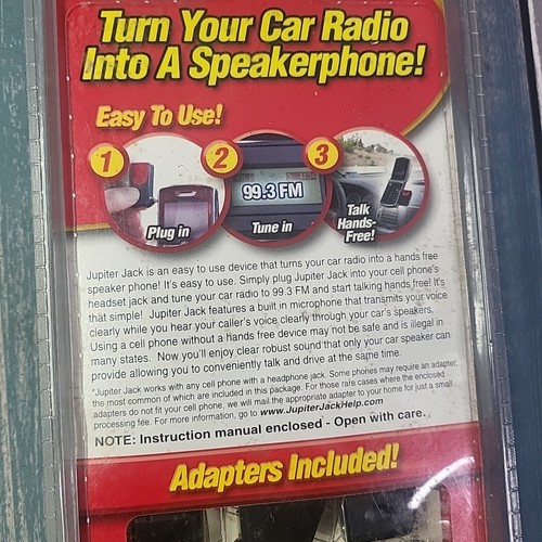 Jupiter Jack Hands Free Cell Device Turn Car Radio into Speaker Phone &6 Adapter - 第 6/7 張圖片