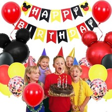 1st Birthday Cartoon Mouse Decorations - Bann...